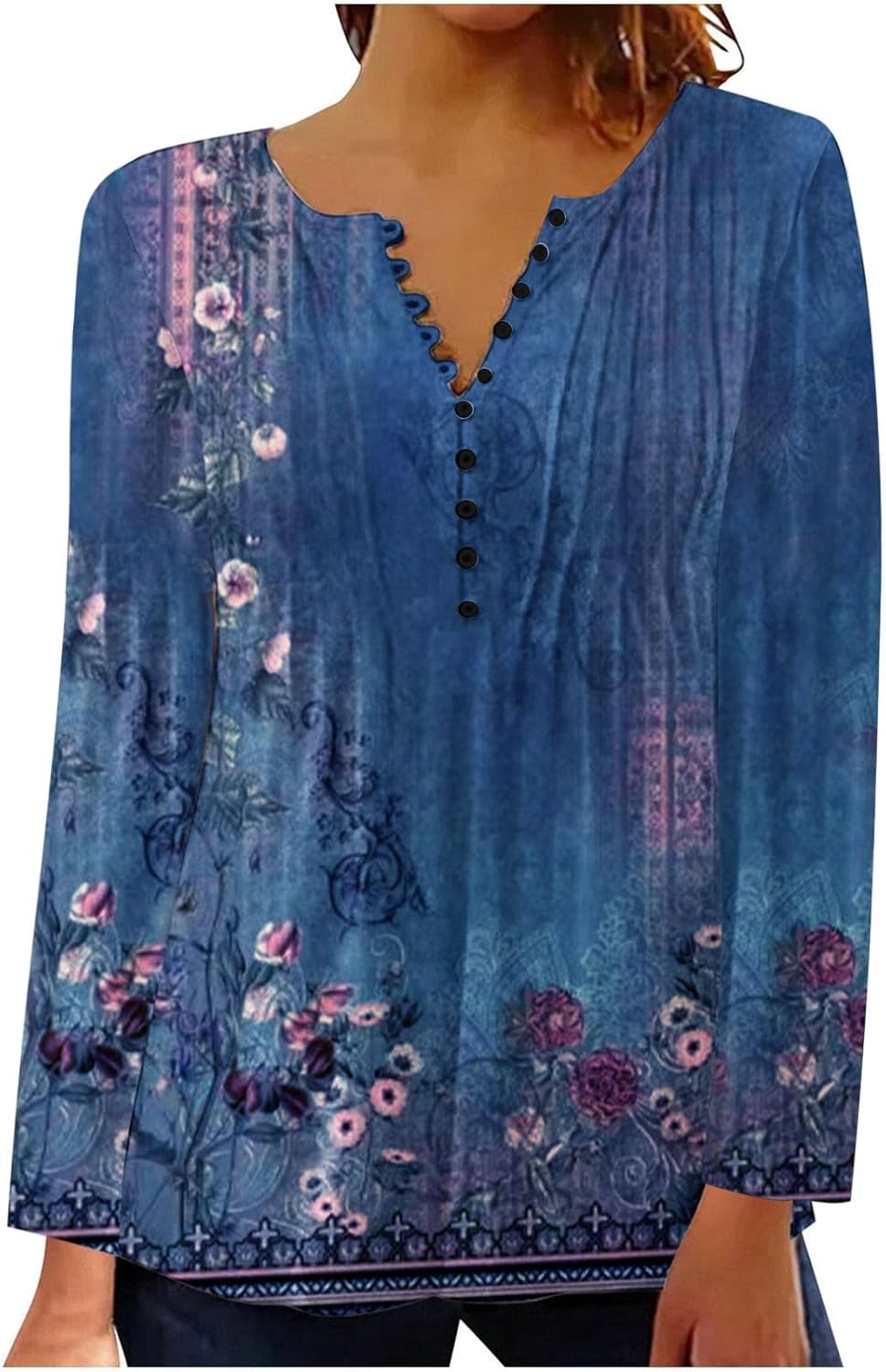 SMIDOW Womens Tunic Tops Trendy Vintage Boho Shirts Short