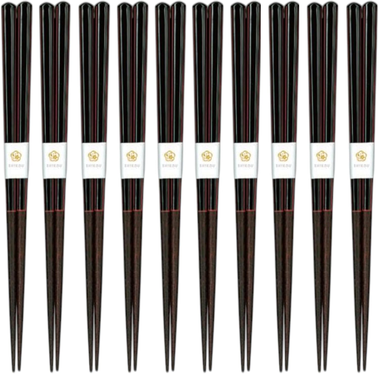 J-kitchens Chopsticks Set of 10 Pairs, For Lunches, Picnics, Excursions, Sports Events, Guests, Entertaining, Wooden, Saddle Horse 9.1 inches (23.0 cm), Dishwasher Safe, Made in Japan