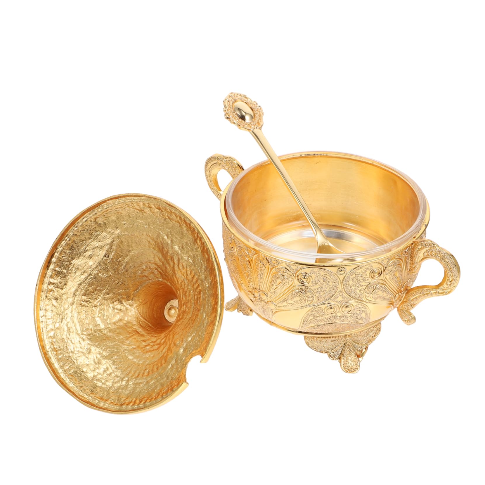 XYIANG 1pc Box Spice Jar Spice Holder Gold Jars with Lids Salt Server Sugar Canisters Jar for Home Salt Storage Jar Tea Jar Spices Kitchen Seasoning Jar Kitchen Supplies Zinc Alloy Nordic
