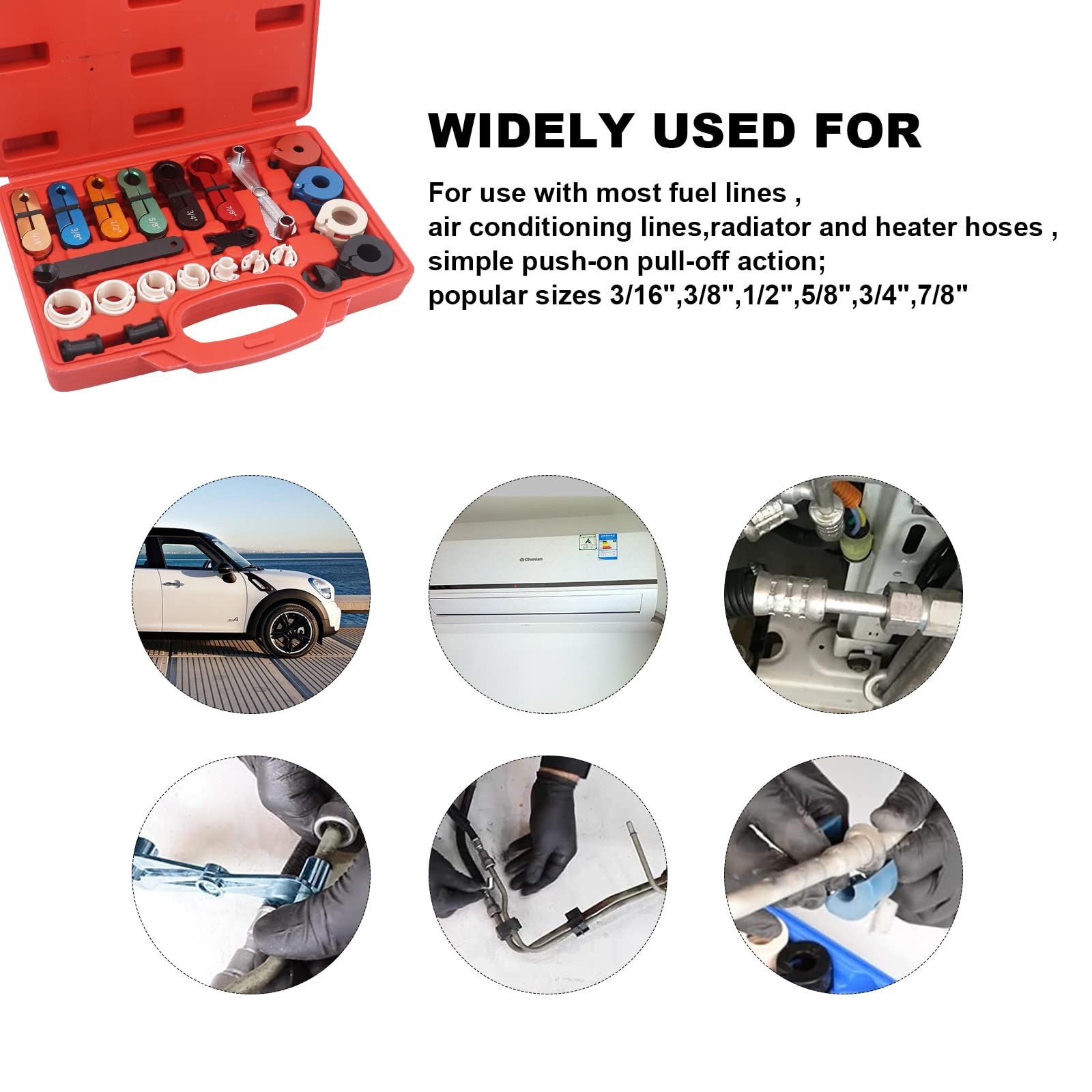 Set di Strumenti di Disconnessione Rapida, 22 PCS Tubo Flessibile Aria Condizionata per Auto Tubo di Olio Tubo di Carburante Strumento di Rimozione Strumento di Disconnessione per Sistemi