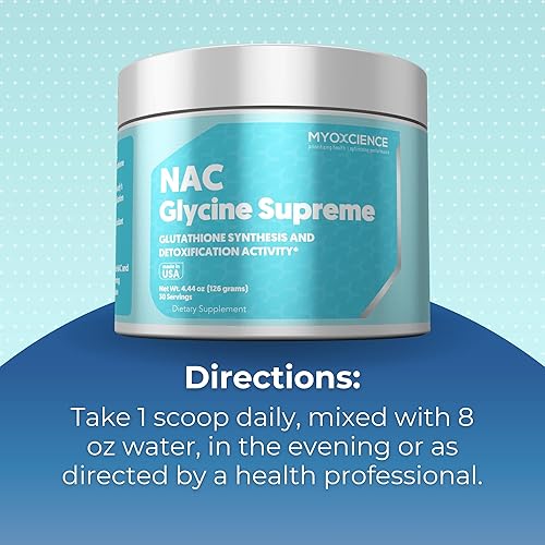 Miniatura 8 de MYOXCIENCE NAC Glycine Supreme Combinación de N-acetil-L-cisteína, glicina y taurina (sabor natural a melocotón y piña) (30 porciones)