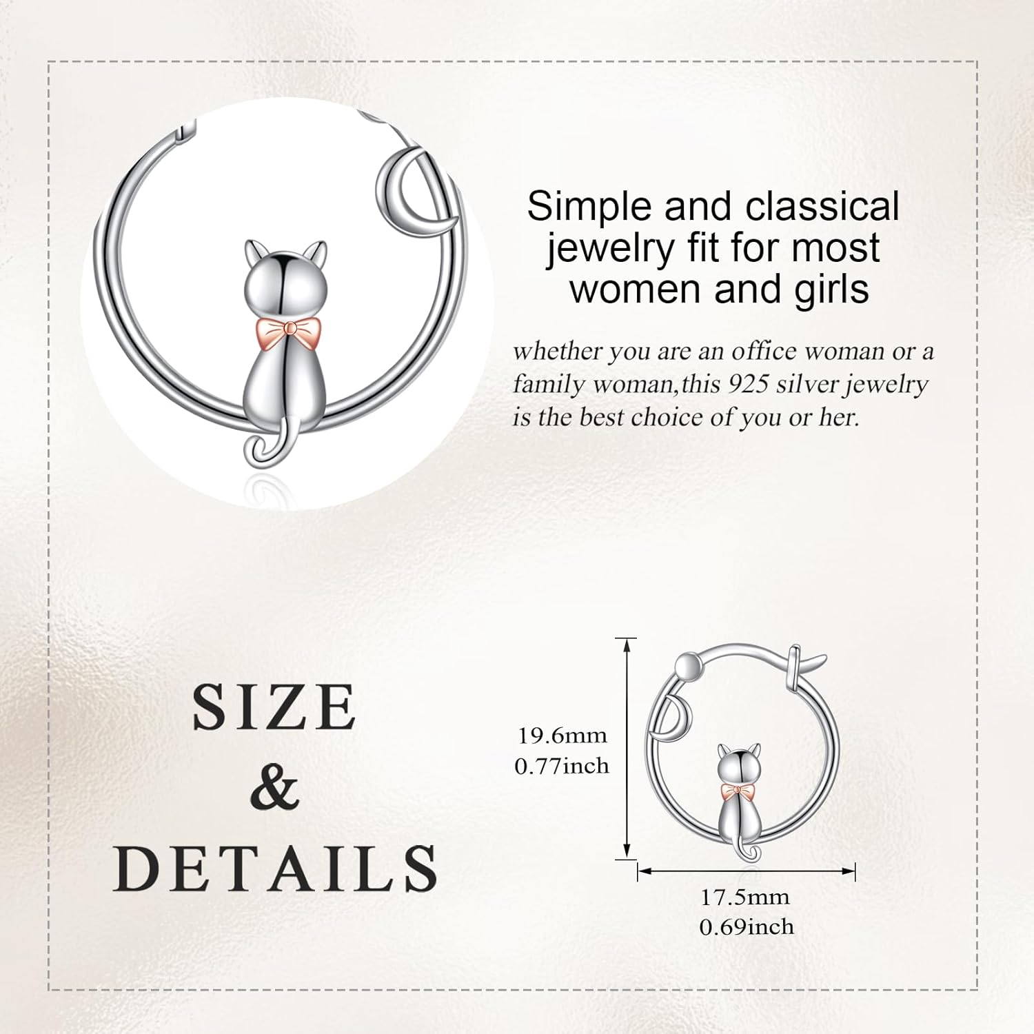 Animals Hoop Earrings for Women S925 Sterling Silver Dog/Fox/Sheep/Cat/Bee/Axolotl/Pig/Panda/Koala/Raccoon Earrings Jewelry Gift for Women - Image 5