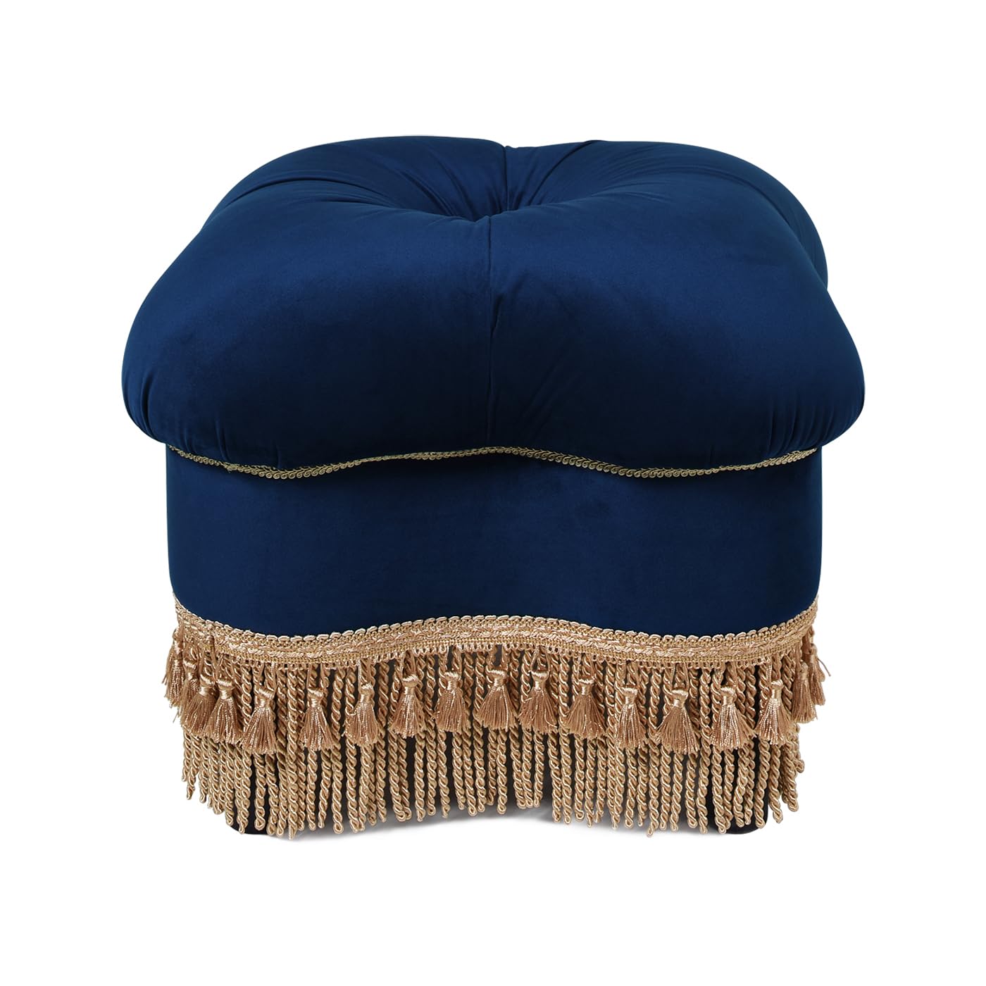 Jennifer Taylor Home Savannah Ottomane In Neutral – Quadratischer Sockel-Ottomane, 45% Polyester, 55% Baumwolle
