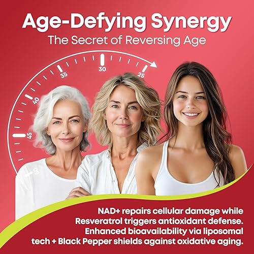 Miniatura 6 de Gomitas NAD+, suplemento liposomal NAD de 1200 mg para mujeres y hombres con trans-resveratrol y extracto de pimienta negra, suplemento