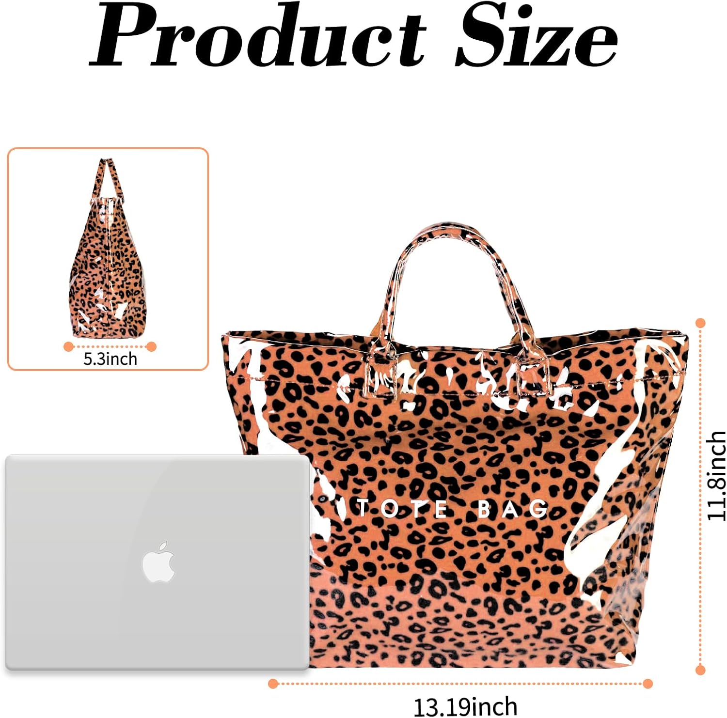 Lightweight Leopard Print Tote Bag for Women, Waterproof PVC Plastic Handbag, Large Capacity Beach Bag, Stylish Shopping Bag | Lightweight, Waterproof, Large Capacity