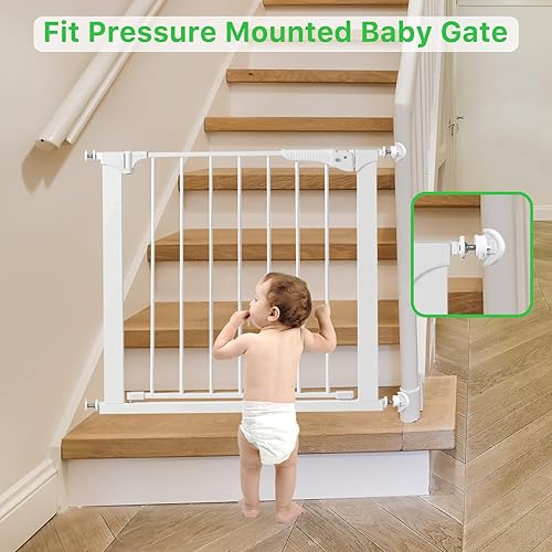 Miniatura 3 de Adaptador de barandilla de puerta de bebé para puerta de presión, paquete de 2 puertas de bebé para escaleras con barandilla y pared, piezas de