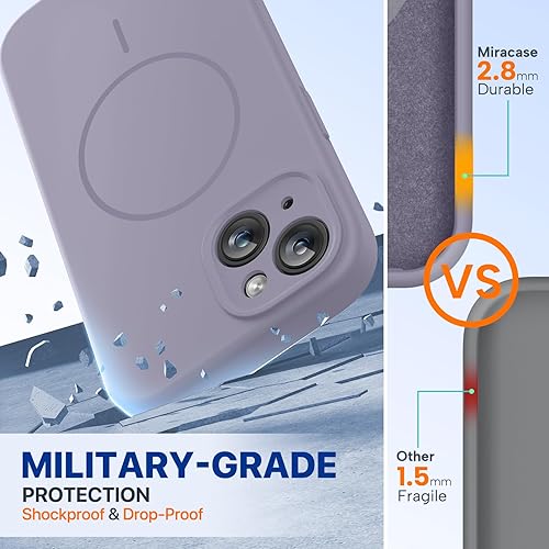 Miniatura 1388 de Miracase Funda diseñada para iPhone 13 Pro Max con protector de pantalla, [forro de microfibra suave antiarañazos], funda protectora de silicona