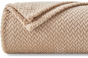 NEWCOSPLAY Cozy Brown Tan Flannel Fleece Throw Blanket