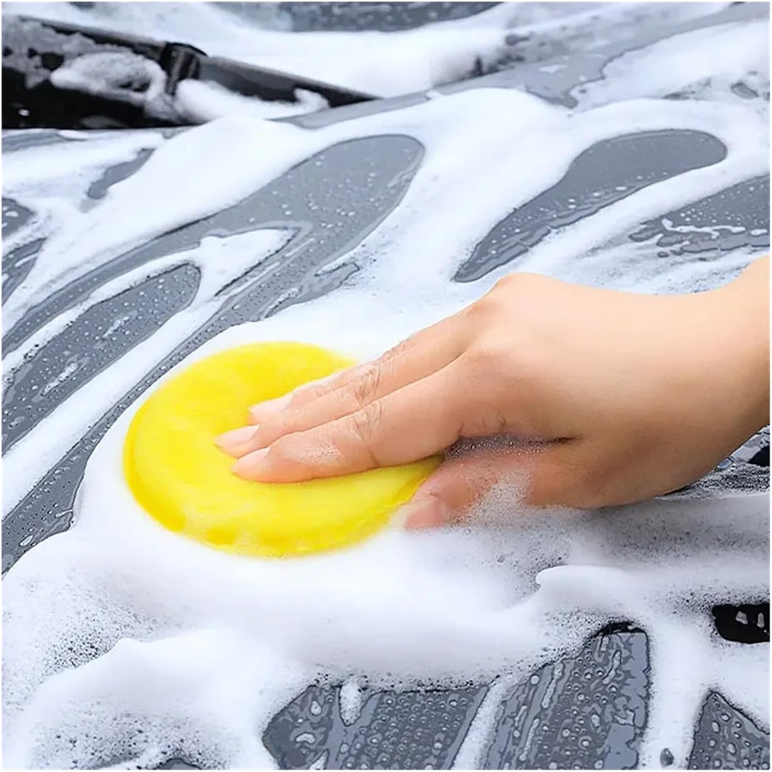 5-50Pcs Car Round Polishing Pad Waxing Sponge Yellow Car Foam Sponge Wax Applicator Car Detailing Tool Auto Cleaning Accessories(30Pcs)