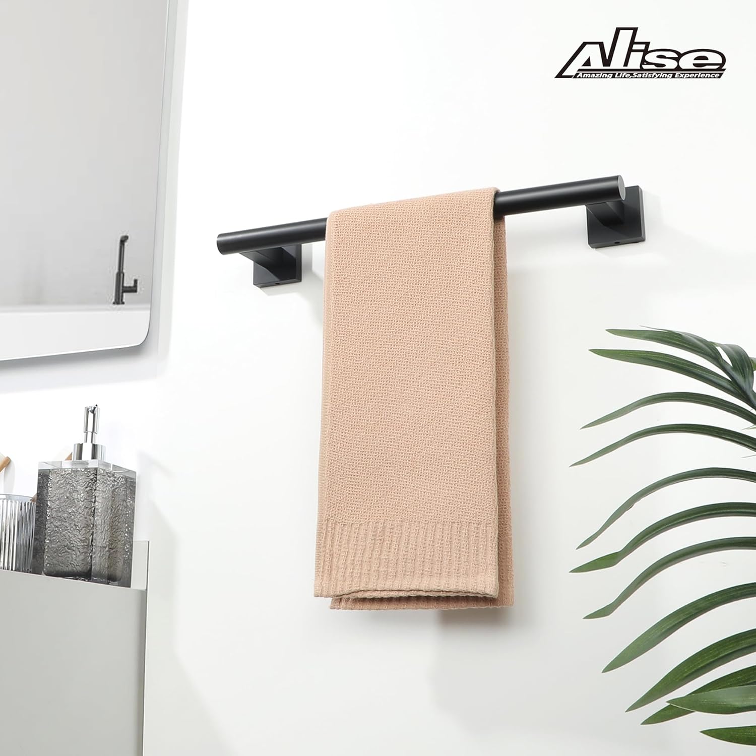 Alise Bathroom Towel Bar, 16 Inch Towel Racks for Bathroom, SUS304 Stainless Steel Hand Towel Holder Heavy Duty Towel Rack Wall Mounted Matte Black Towel Bar - Image 8