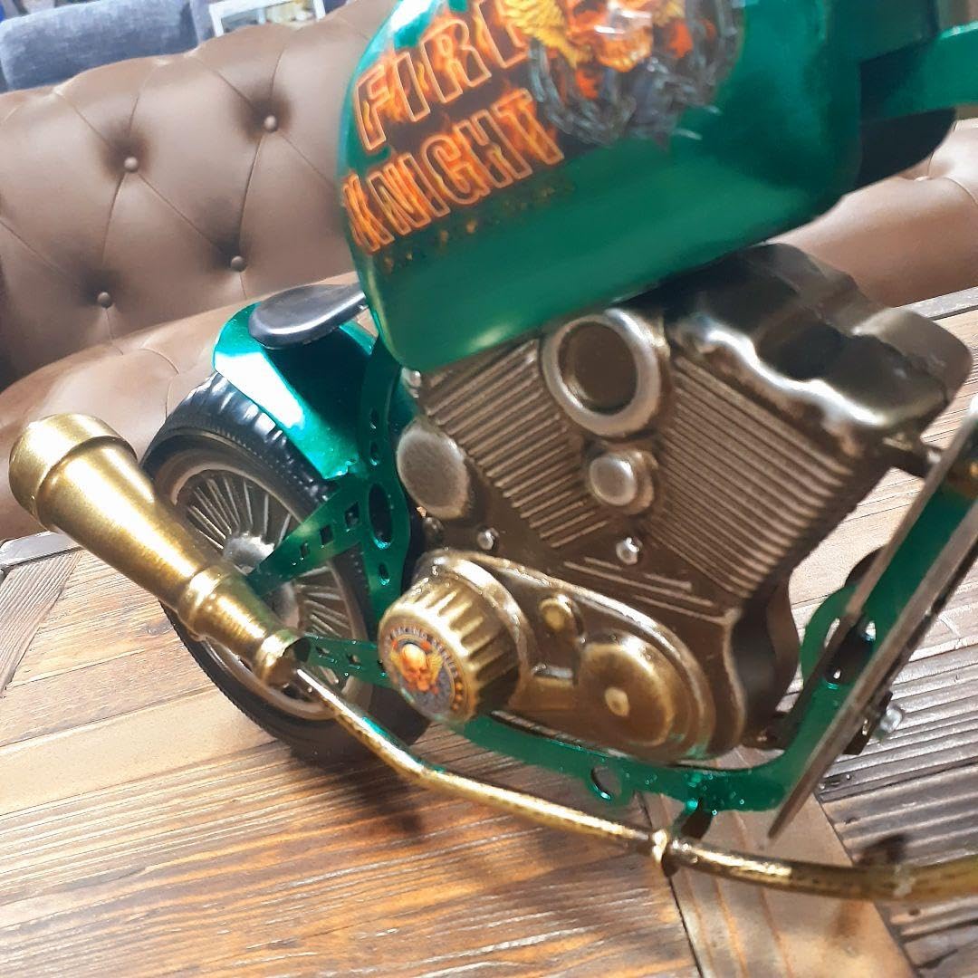 輸入雑貨 アナログ 『ハーレー風バイク置時計』 ブリキ素材