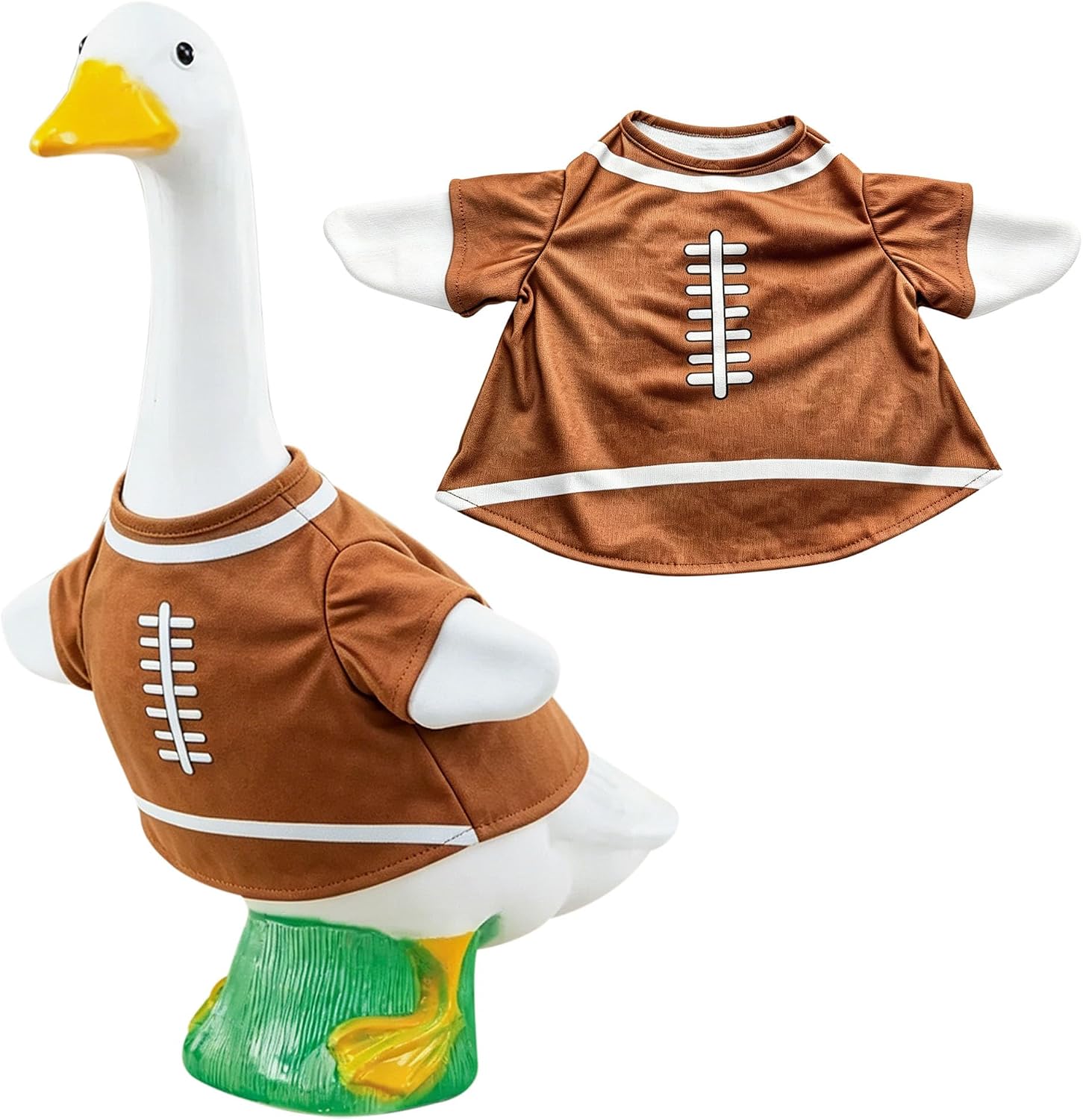 Porch Goose Football Outfit, 23 in Porch Goose Outfit for Yard Lawn | Football Goose Clothes, Sport Porch Goose Costume for 23 Inch Porch Goose Statue Outdoor Display