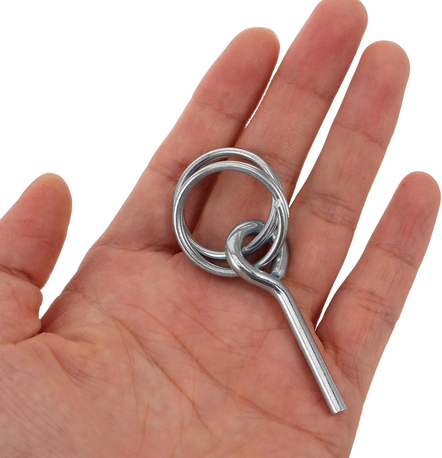 Ciieeo 15pcs Outdoor Tent Pole Connectors with Dual Rings and Pins Iron Camping Tent Ring Replacement Clips for Hiking Travel Canopy Repair Accessories image 4