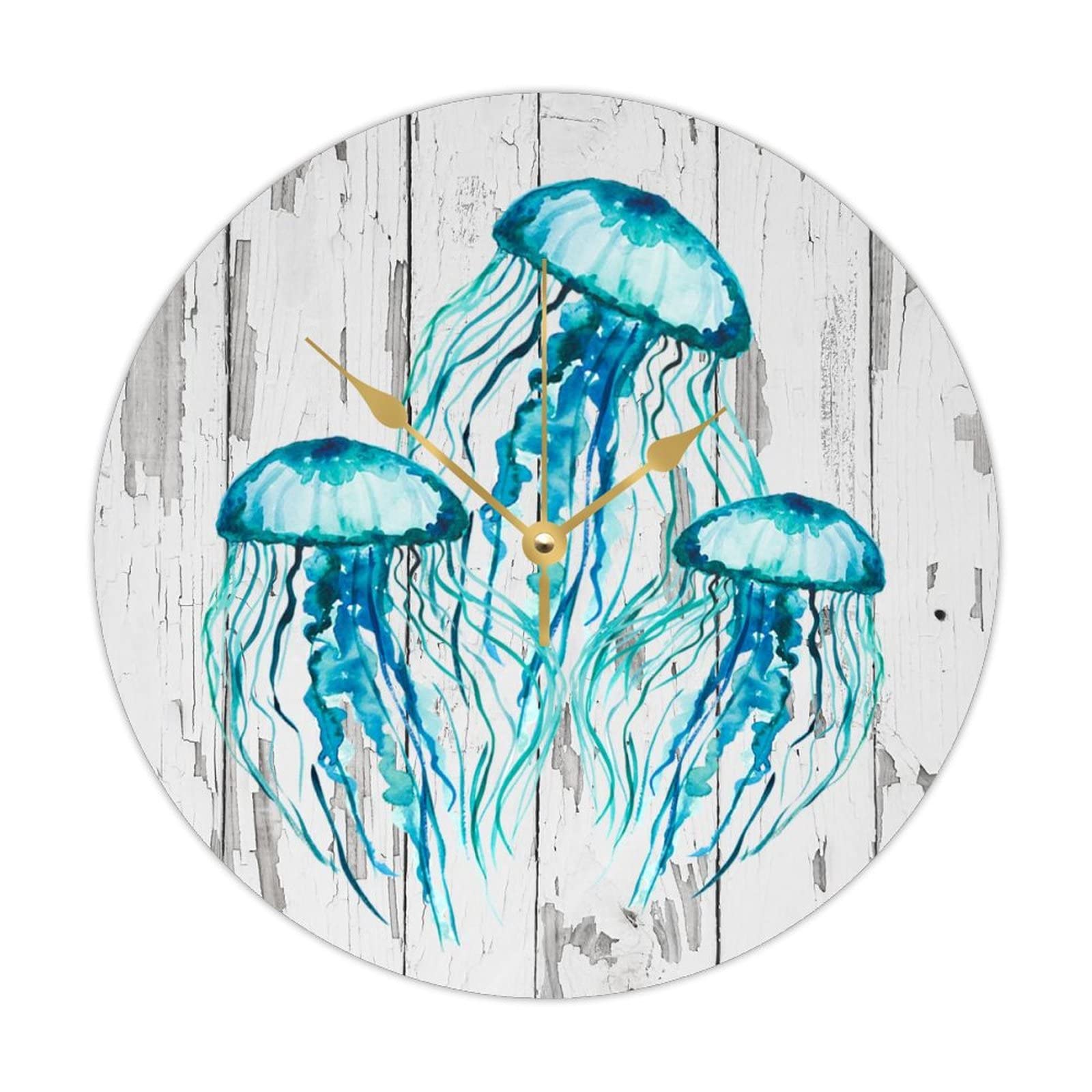 Horloge murale en bois pour cuisine et chambre motif marin