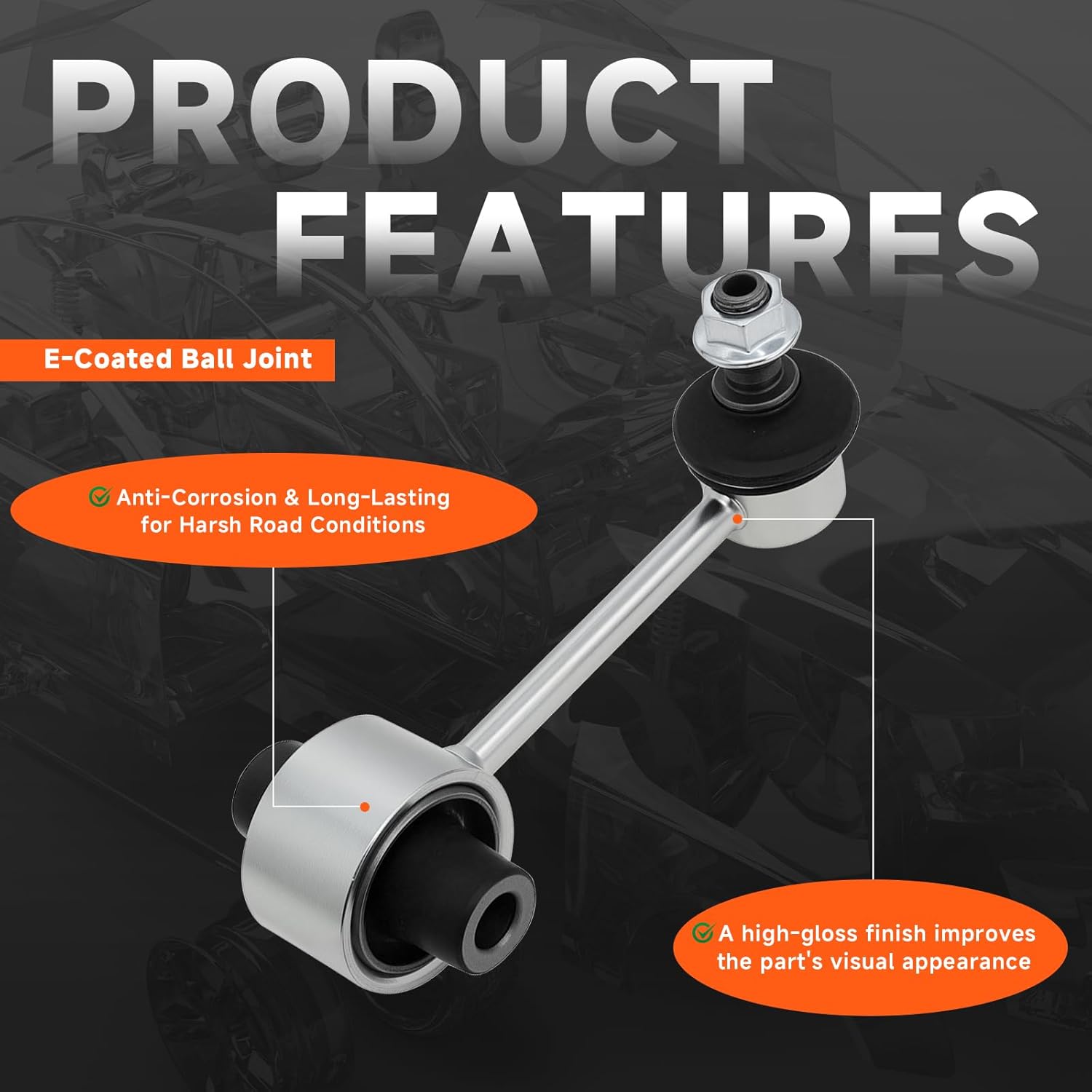 K750404 Rear Sway Bar Links Kits Compatible with Subaru Forester 2009-2018,for Subaru Crosstrek 2016-2017,for Subaru Outback 2010-2022,for Subaru XV Crosstrek 2013-2015, Set of 2