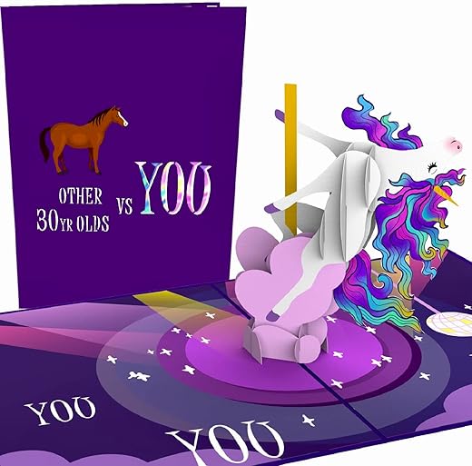 Liif Hilarious Unicorn 30th Birthday Card, Funny Happy 30th Birthday Card For Women, Her, Sister, Aunt, Wife, Friend,Thirty, Celebration,With…