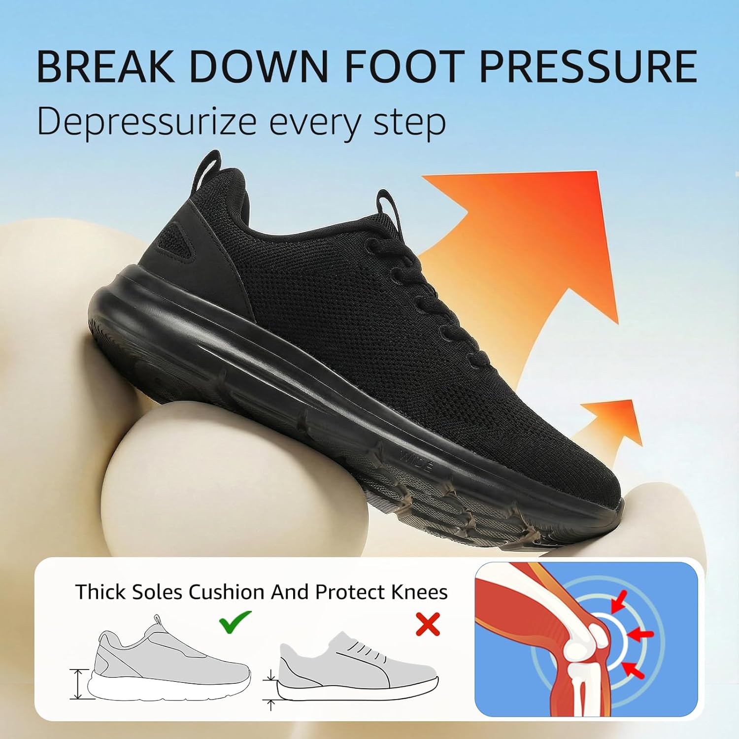 Shoes Women Extra Wide Width Sneakers Running Tennis Gym Workout Training Walking Orthopedic Swollen Feet Diabetic for Plantar Fasciitis Arch Support Bunions Light Breathable