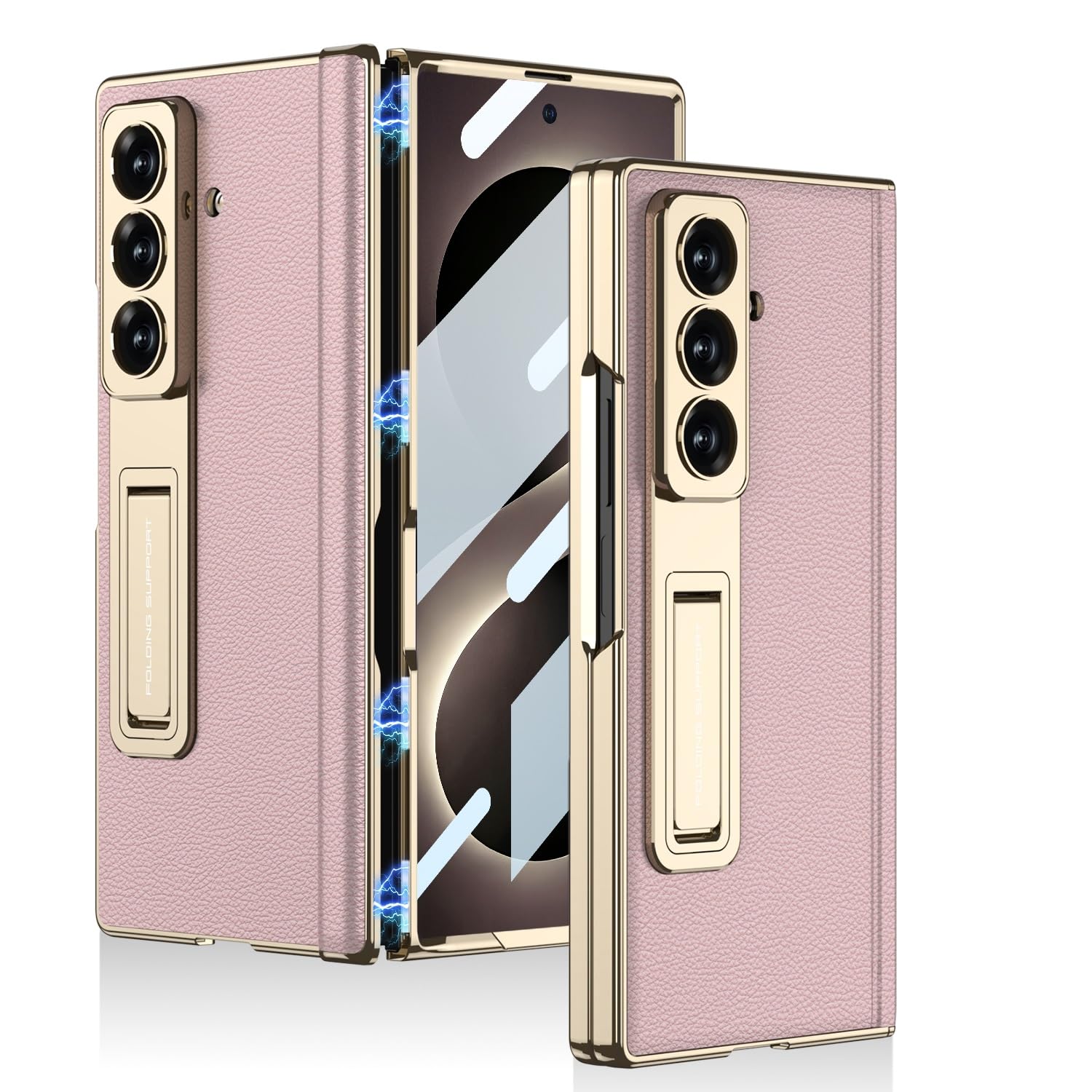 Compatibile con Samsung Galaxy Z Fold 8 Ultra Hinge Case Full Cover Protezione Cerniera Rosa