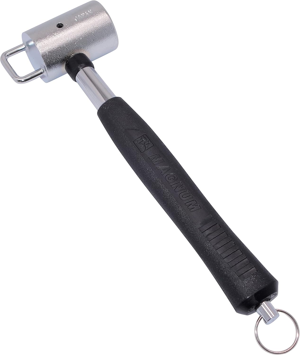KAKUI M-44 Scaffold Hammer with Safety Ring (One-Touch Removal Type Carabiner Tool Insert) Hammer Head, Φ1.7 inches (44 mm), Silver, Black