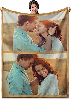 Personalisierte Decke, Fotodecke mit Eigenem Foto, Personalisiert Decke Kuscheldecke, Decke Selbst Gestalten, Personalisierte Geschenke fur Freundin, Mama, Papa(2 Fotos)