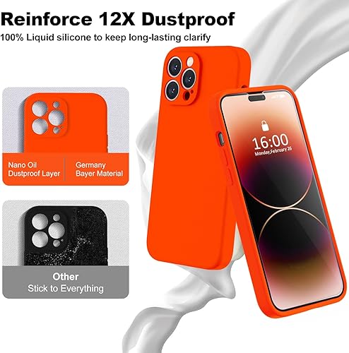 Miniatura 115 de BossKiss Funda compatible con iPhone 14 Pro, silicona mejorada [protección de cámara] [2 protectores de pantalla 9H], forro interior de microfibra