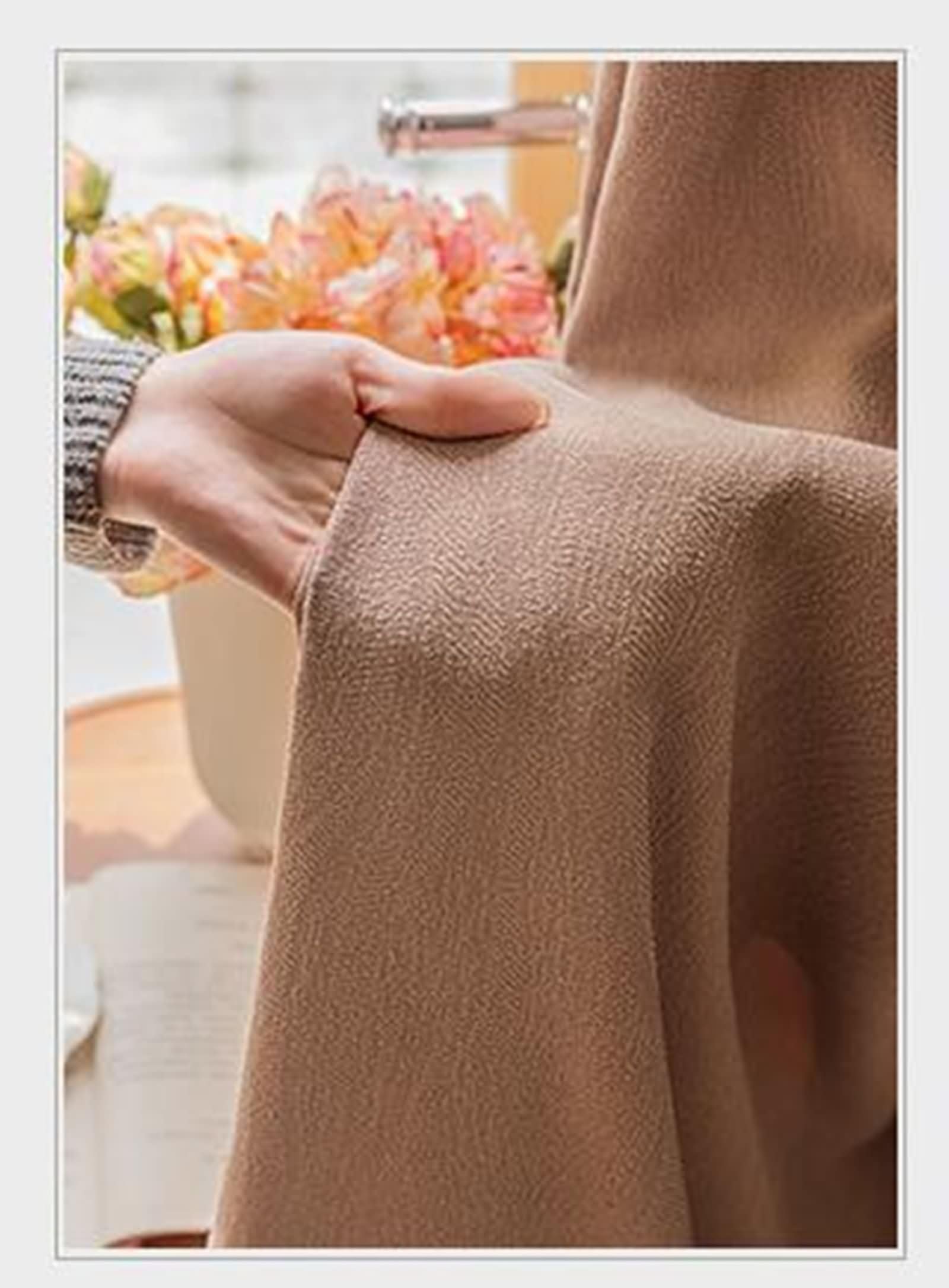 Beydodo Rideaux Occultant Salon Lot de 2, Rideau Fenetres Opaques 107 x 115 Oeillet, Rose Uni Texturé