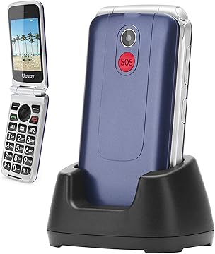 3G Big Button Mobile Phone for Elderly Dual Sim Flip Phone Unlocked Pay As You Go Basic Cell Phone Blue 