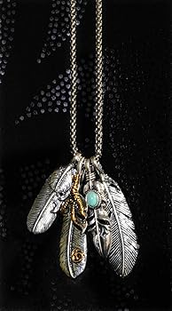 ❗️激渋　人気❗️ターコイズフェザー２枚　鷹爪フェザー１枚　計３枚トリプル❗️ 先金フェザー #gorós #ゴローズ