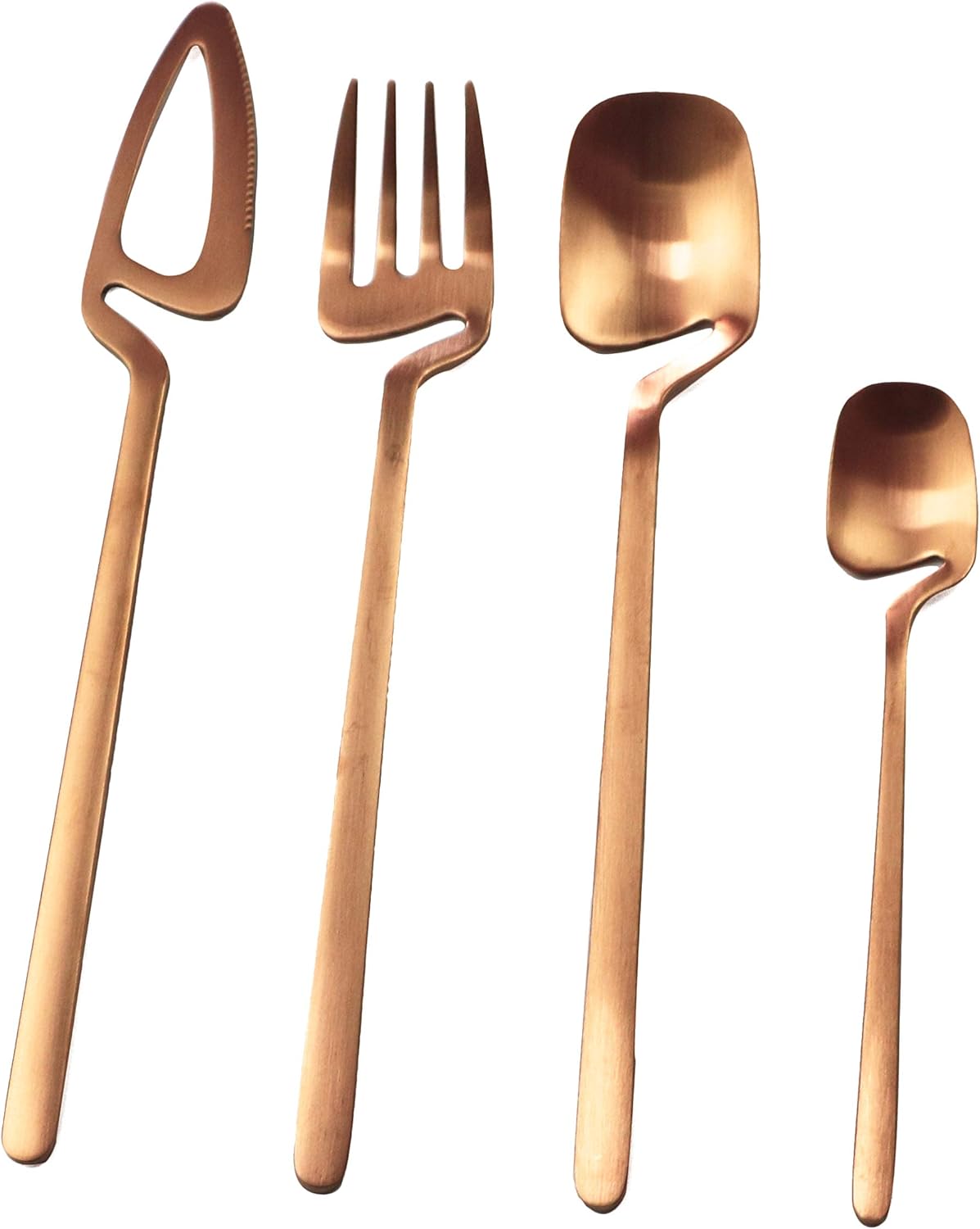 24pcs Copper Dinnerware Set 304 Stainless steel Cutlery Matte Forks Spoons Knives Flatware Set Dinner Silverware Set