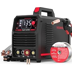 YESWELDER FLUX-135PRO 110V Flux Core Welder Flux MIG/Lift TIG/Stick 3-in-1 MIG Welder & 50LB 4PCS Welding Magnets