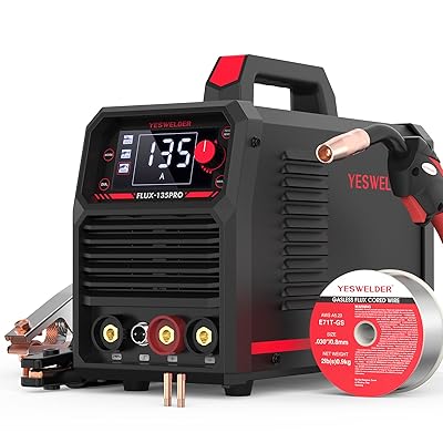 YESWELDER 135Amp MIG Welder,110V Flux Core Welder Flux Core MIG/Lift TIG/Stick 3-in-1 Large LED Digital Display Welding Machine IGBT Inverter Welder FLUX-135PRO