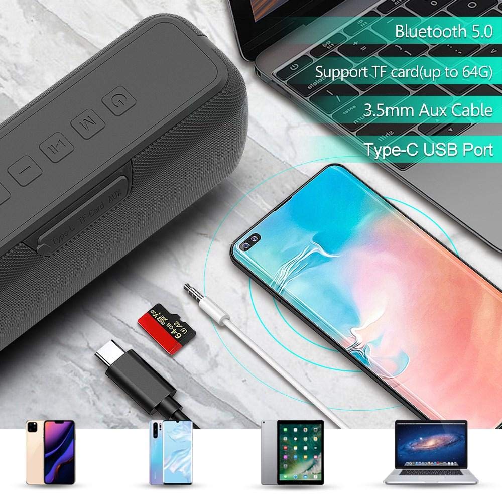 Altoparlante bluetooth portatile 60W con subwoofer wireless IPX5 impermeabile TWS 15H tempo di riproduzione assistente vocale super bass-_Red