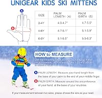 Unigear Gyermek Síkesztyű - Vízálló, Szélálló Téli Kesztyű Fiúknak és Lányoknak 2-8 Éves Korig, Lélegző Hőszigetelő Anyagból 2