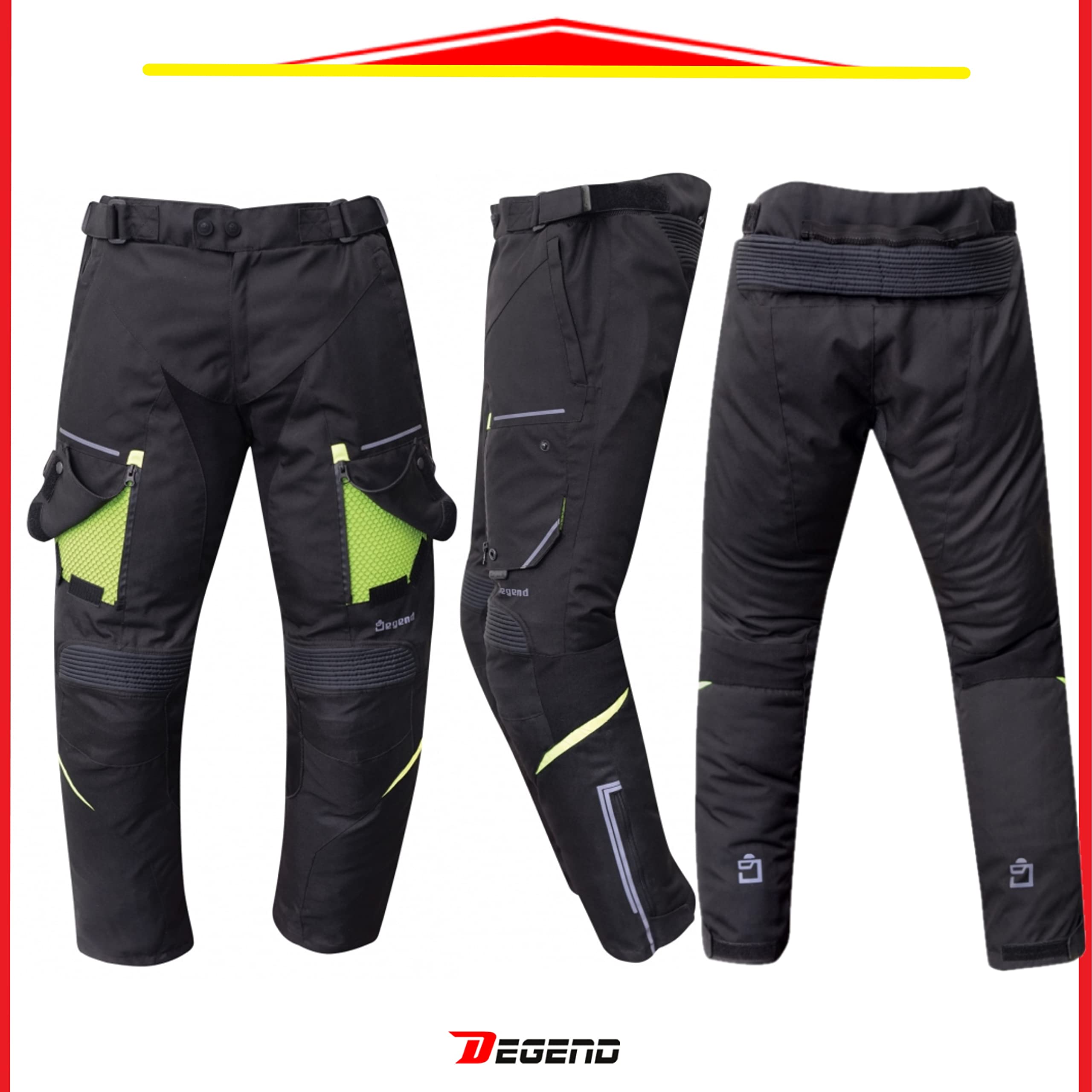 Sweep | Pantalón de Moto con 2 Forros Desmontables para 4 Estaciones | Ideal para Invierno y Verano con Protecciones Desmontables - Marcado CE