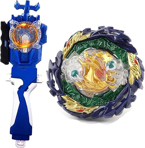 Miniatura 124 de Metal Fusion Games Blade Toy Set Sparking Launcher Grip Bey Battling Top Burst Booster B-122 Starter Geist Fafnir.8'.Ab Left Right Launcher