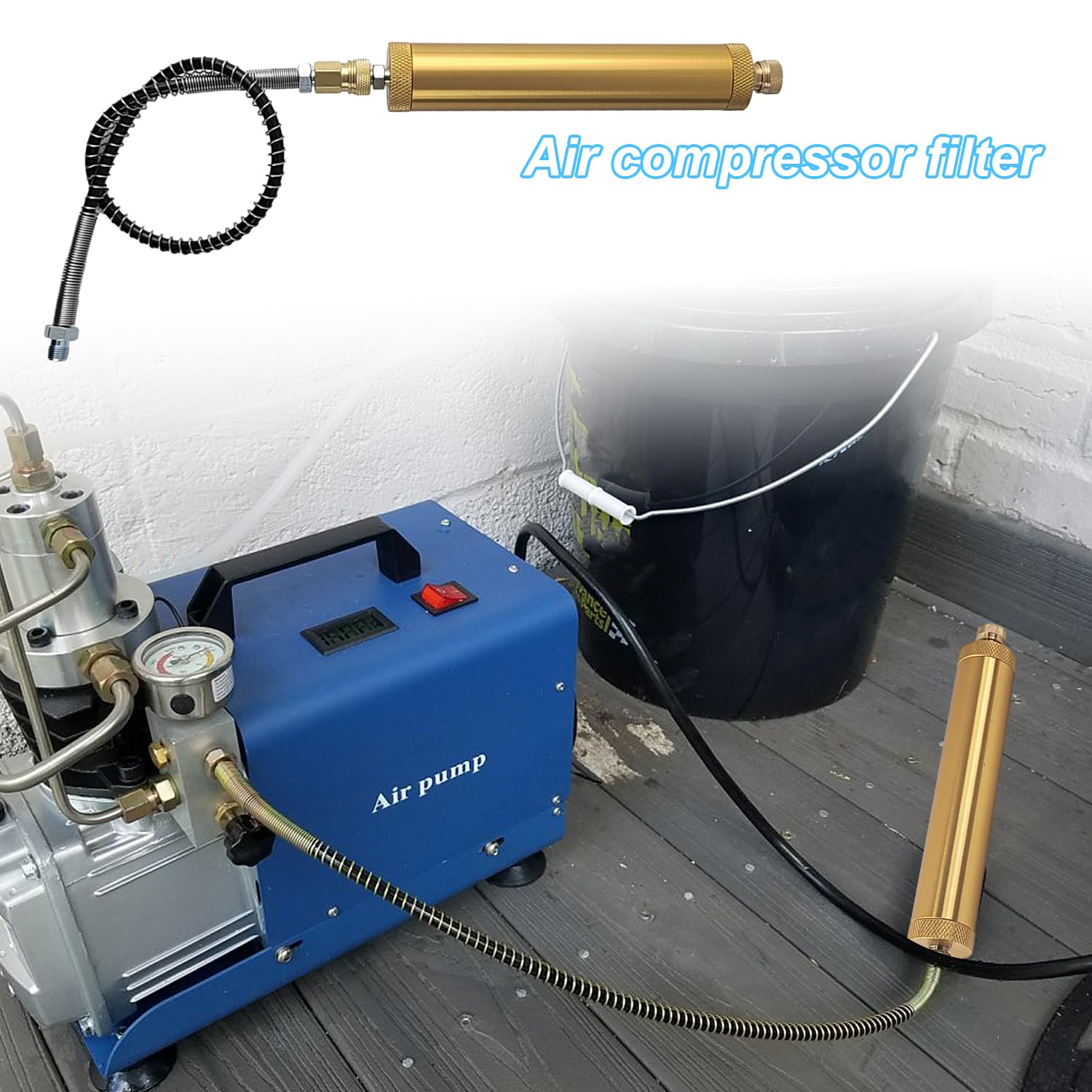 Kit Filtro Compressore Aria 16 Pezzi - Separatore Acqua/Olio Q35, Per Pistole A Spruzzo E Utensili Pneumatici