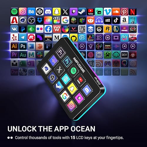 Miniatura 3 de Fifine AmpliGame - Controlador de transmisión con 15 teclas macro, teclado de transmisión con acciones de activación