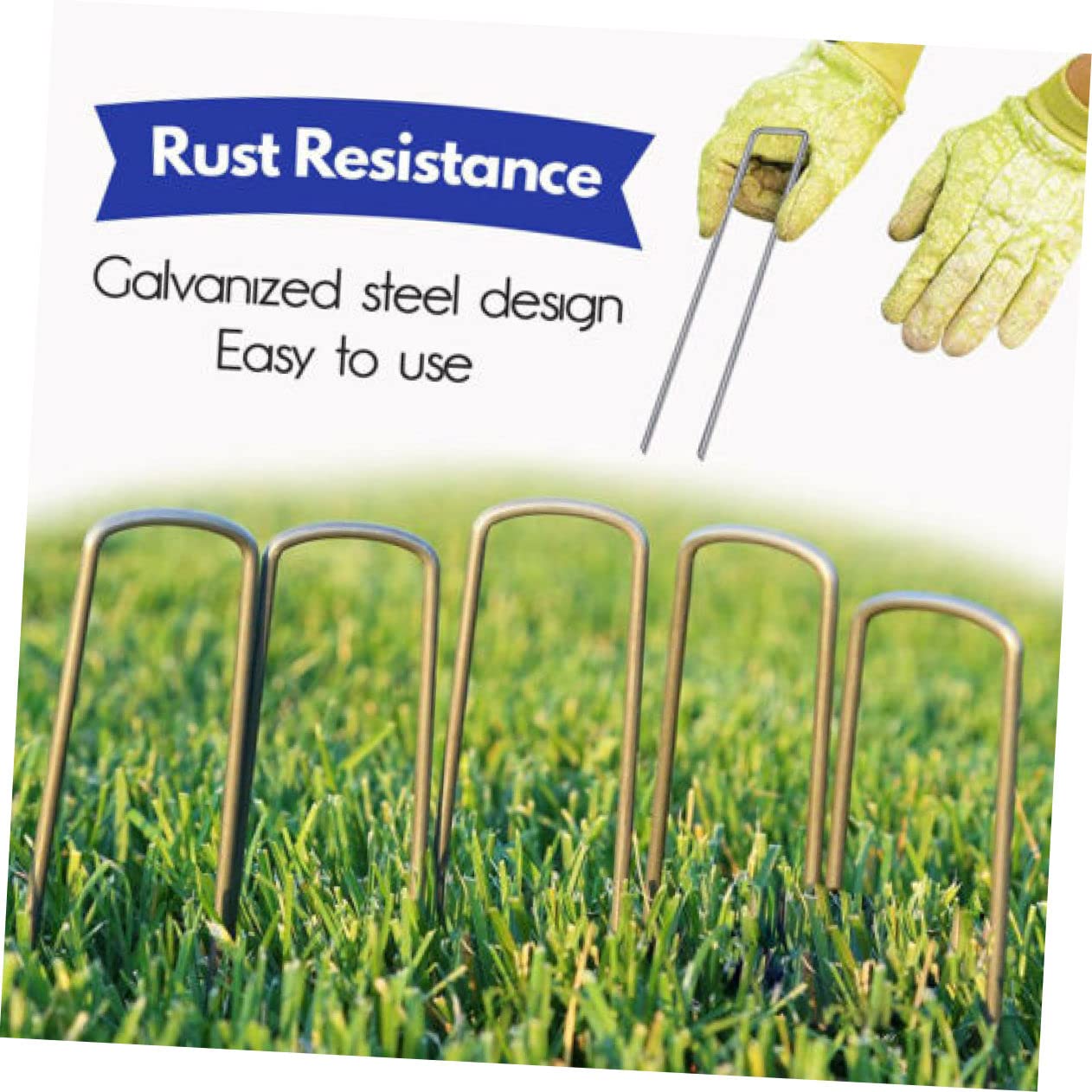 Garten-Erdnägel & Dichtungen Set – 50 Stück, U-förmig – Zum Befestigen Von Unkrautvlies, Rasen & Planen