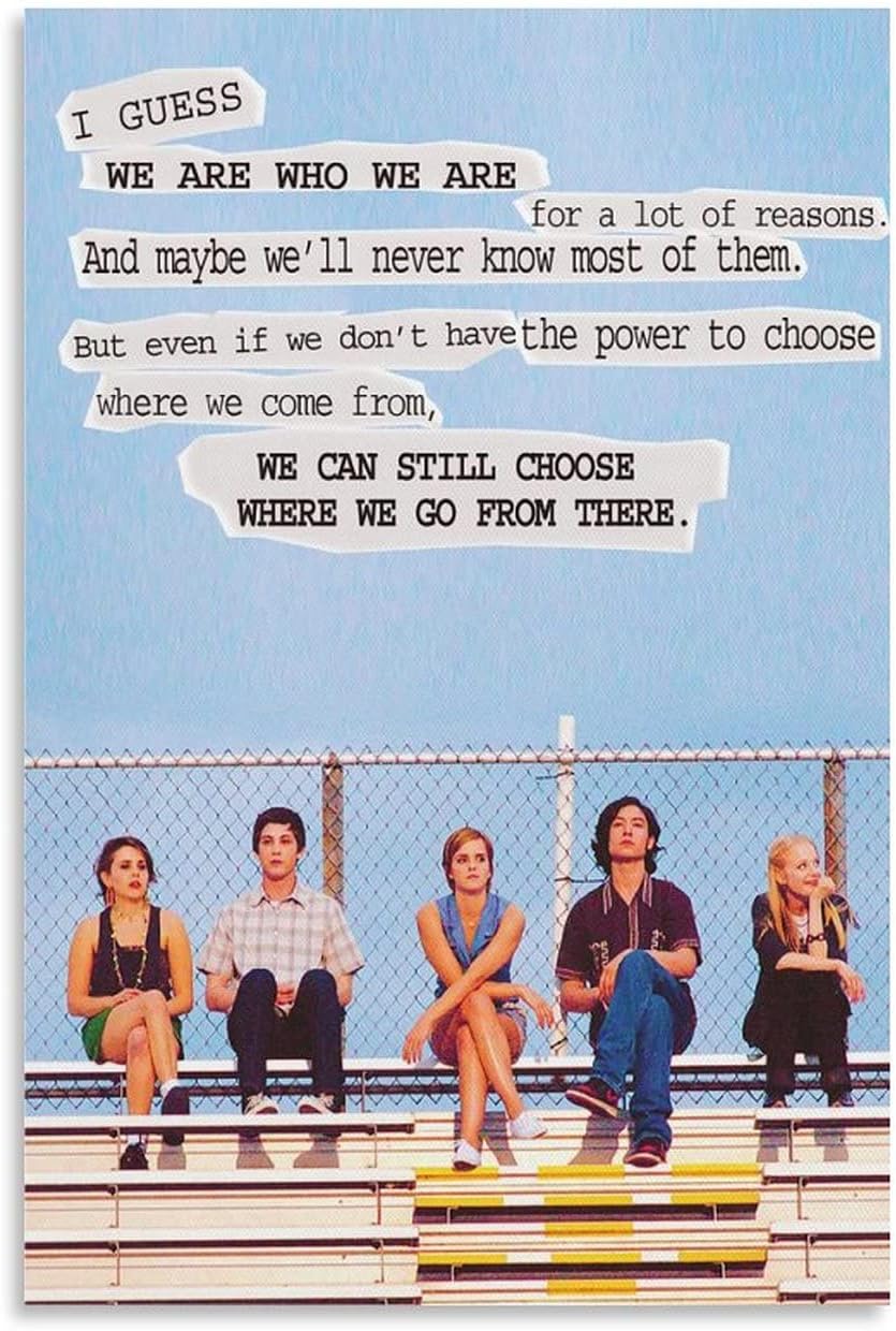The Perks Of Being A Wallflower Quotes The Perks Of Being A Wallflower Quotes On Canvas And Wall Art Picture Print  Modern Family Bedroom Decor Poster 40X60Cm : Amazon.de: Home & Kitchen