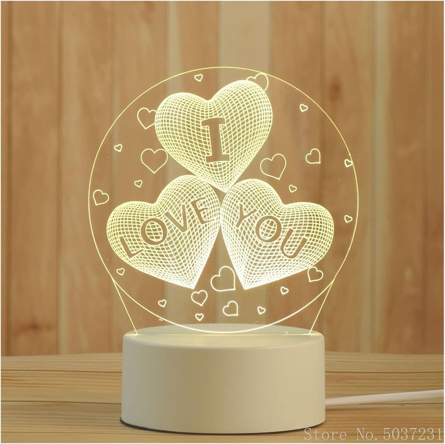 DFAEEKIYO Creative 3D Night Lamp Acrylic Desktop Nightlight Boys and Girls Decorative Bedroom Bedside Table Lamps(6)