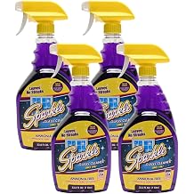 Sparkle Glass Cleaner, Ammonia-Free Streak-Free Formula, 33.8 fl oz Spray Bottle, Safe for Windows, Mirrors & Glass Surfaces Pack of 4