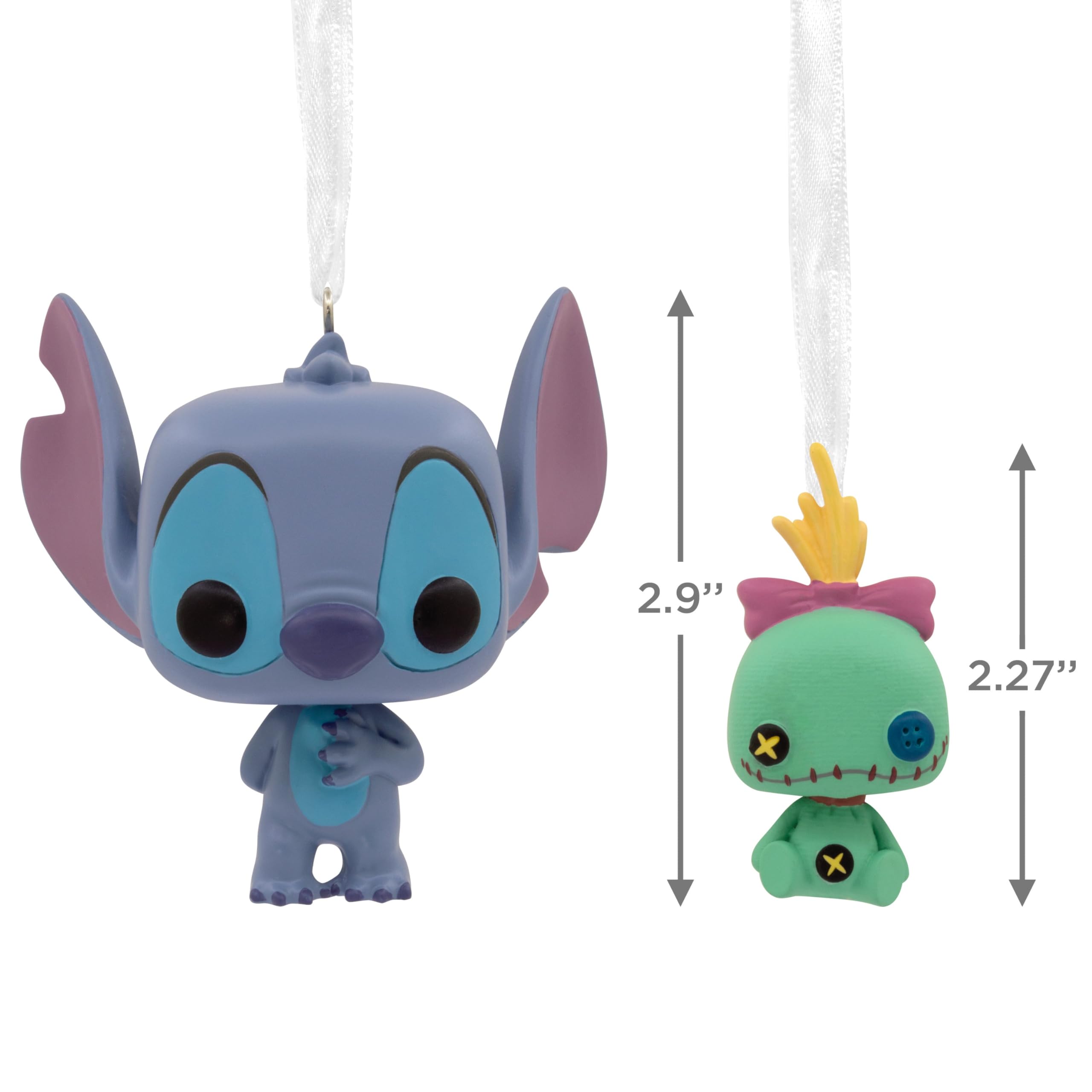 Hallmark Funko POP! Disney Lilo & Stitch Tree Decoration, Stitch & Scrump, 2 Pack, Blue, Green, Pack of 2 - Image 4