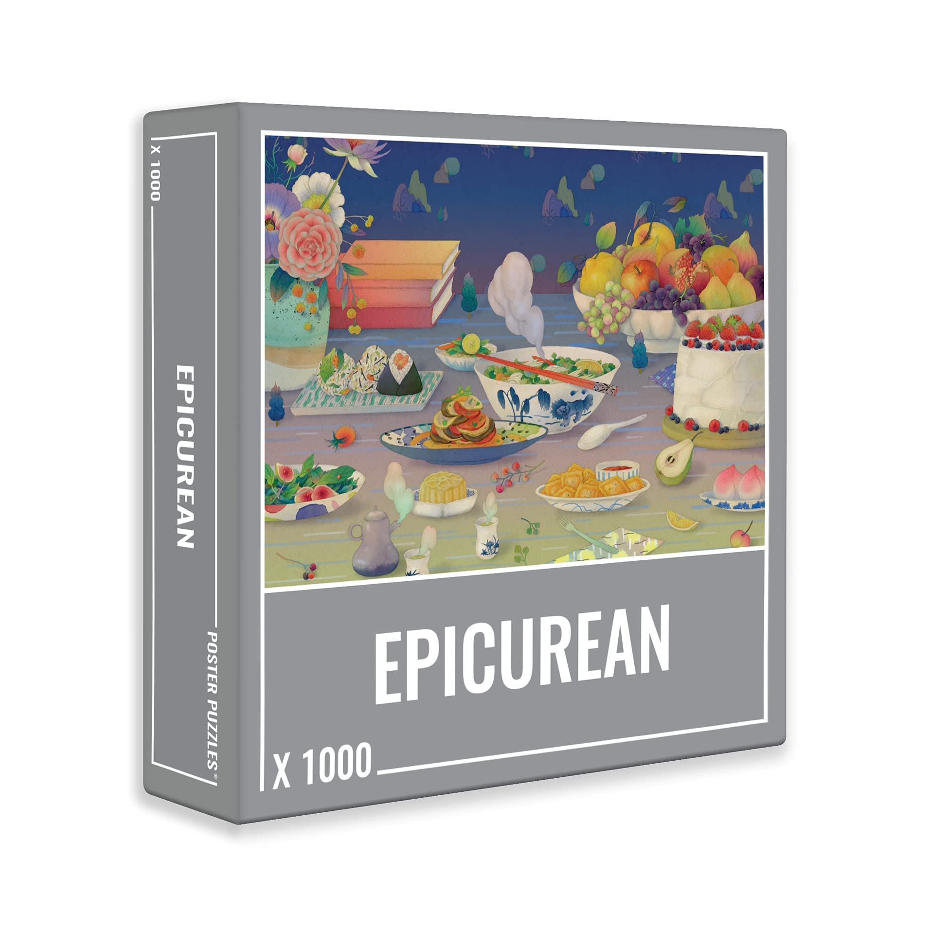 Cloudberries Epicurean Puzzle, 1000 Piece Food Jigsaw Puzzles for Adults, Fruit Puzzle 1000 Pieces with Dreamy Blue, Yellow and Pink Colours — image 1