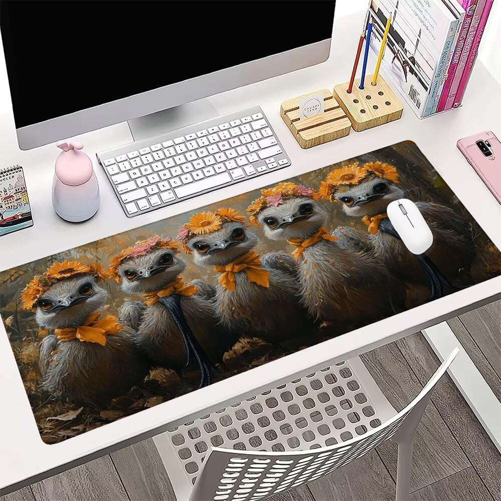 Alfombrilla de Mouse para Juegos, Giallo, XXL, Antideslizante, Impermeable, Diseño de Struzzo, Extendido, Grande, 1400x600x3mm, para PC, Laptop, Ufficio, Famiglia d-636