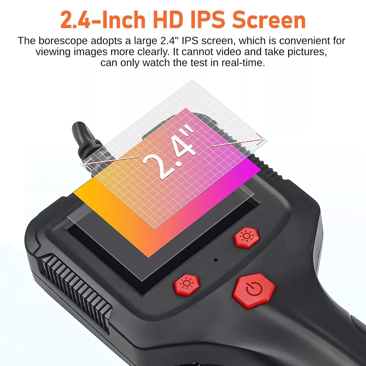 1080P HD LED Handheld Industrial Endoscope Borescope Inspection Snake Camera Rigid Cable Inspection Camera for Pipeline Sewer(2m)