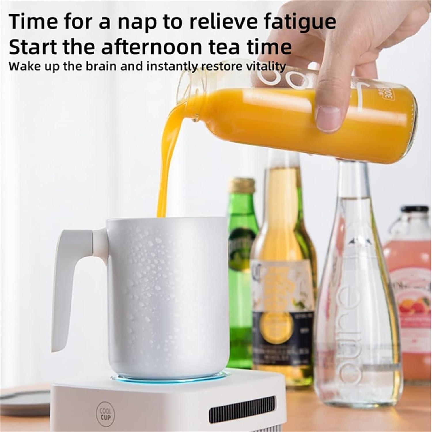 Coffee Mug Warmer and Coole for Desk, with Intelligent Reminder to Drink Water, 3 Temperature Adjustable, Easy to Clean Quiet One-Button Operation Easy to Use for Water Milk