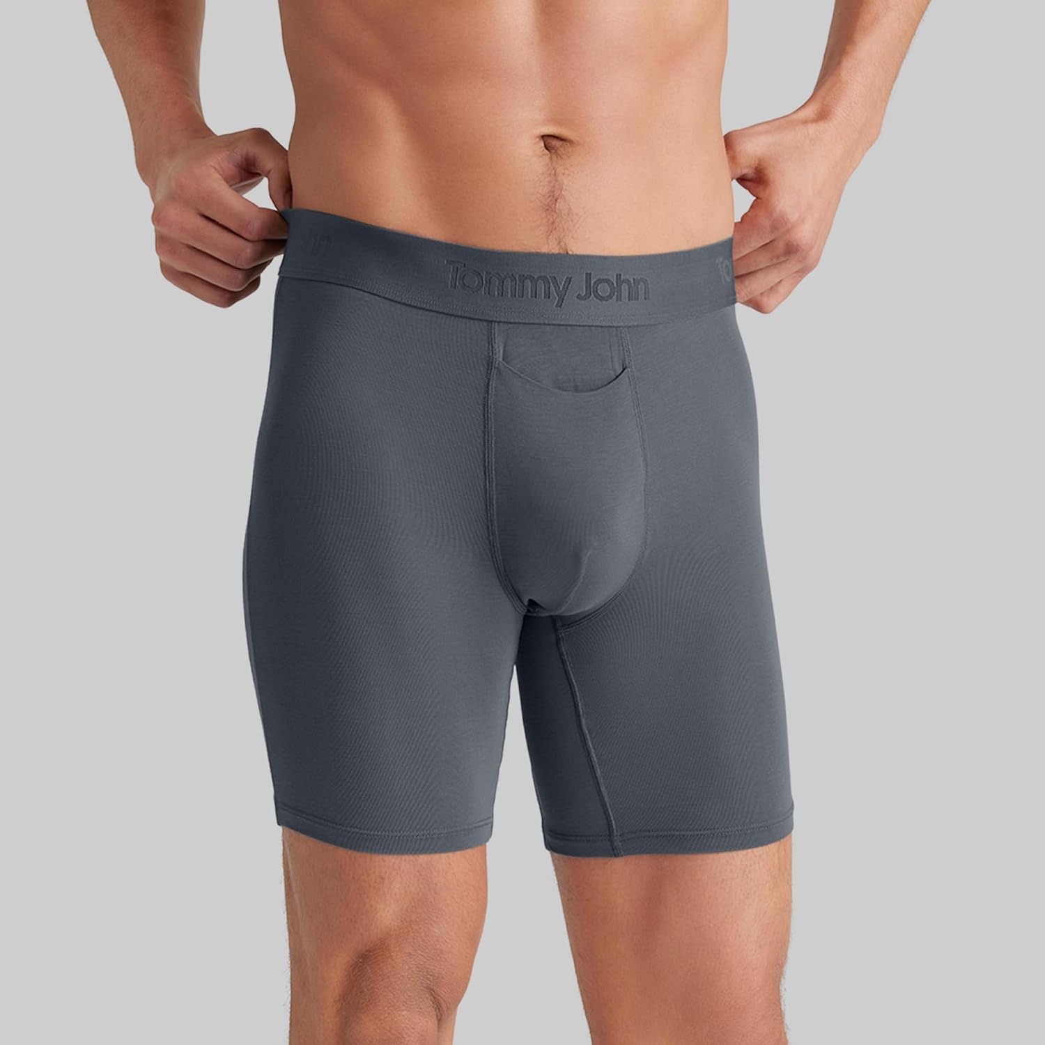 Tommy John Second Skin Boxer Briefs for Men 8", Modal Stretch Fabric, Men's Underwear with Quick Draw Fly and Contour Pouch - Image 2