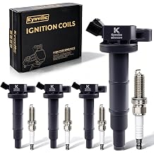 4PCS Ignition Coil Pack UF333 and Double Iridium Spark Plugs 7092
