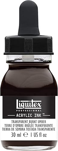 Vista 39 de Liquitex - Pintura acrílica profesional INK! Jarro de 1 onza, color blanco de titanio Umber crudo transparente