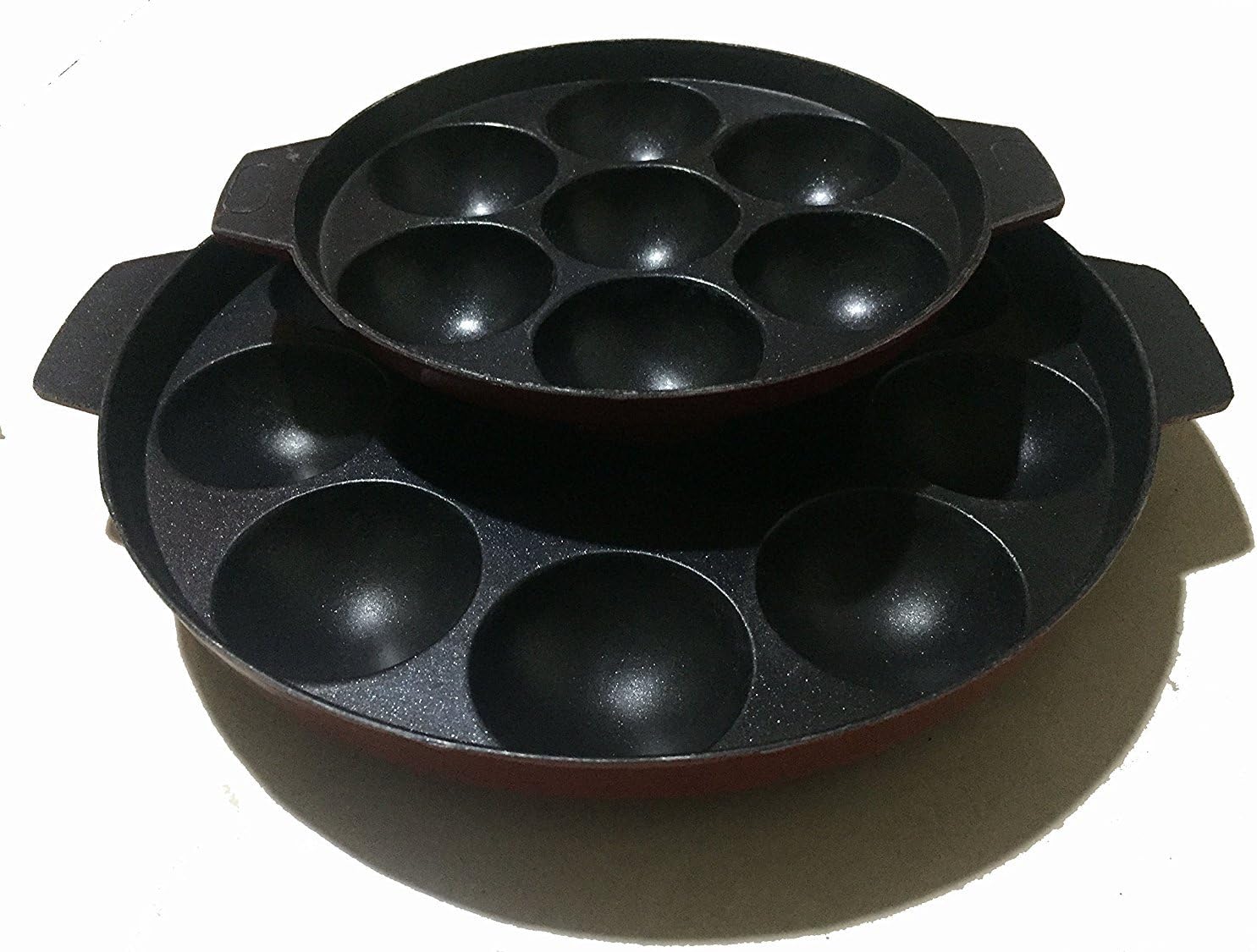 Sahishnu Online And Marketing Non Stick Appam Patra, Appam Maker Set of 2, 12 Pits and 7 Pits Appam Maker